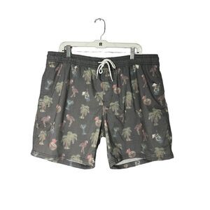 Goodfellow Flamingo & Palm Trees Swim Trunks - Men’s XL